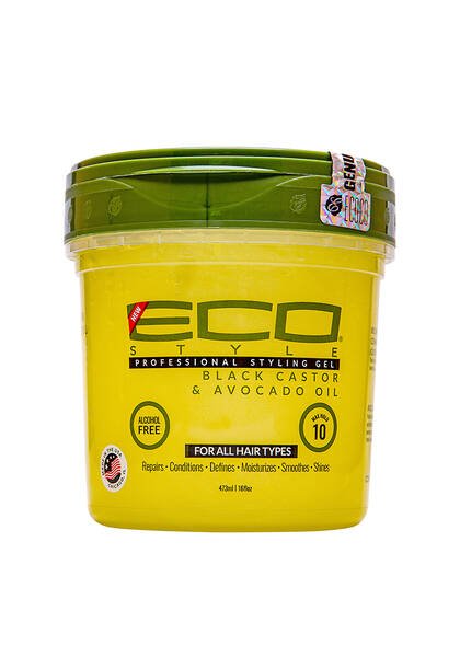 Eco Style Professional Styling Gel Black Castor & Avocado Oil 8oz